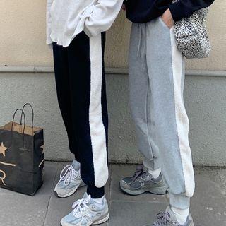 Contrast Color Drawstring Sweatpants