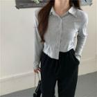 Collared Cardigan / Padded Camisole / Wide Leg Pants