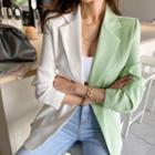 One-button Two-tone Blazer
