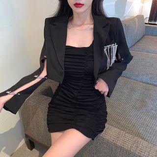 Set: Safety Pin Blazer + Strappy Sheath Dress