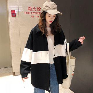 Two-tone Collared Cardigan