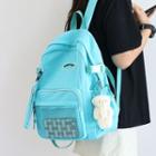 Mesh Pocket Zip Backpack With Pouch