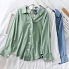 Open Tie-back V-neck Shirt