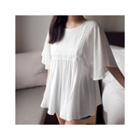 Bell-sleeve Lace-trim A-line Top