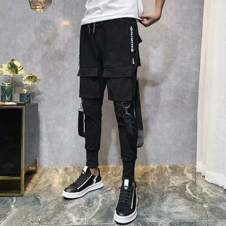 Lettering Tapered Cargo Sweatpants