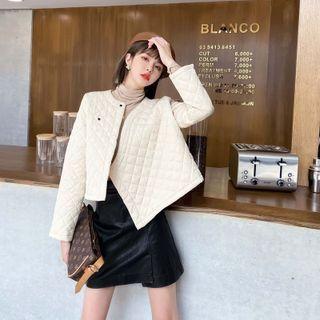 Quilted Cropped Jacket / Midi A-line Skirt