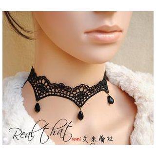 Crystal Droplet Lace Choker