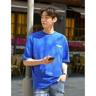 Lettering-print Boxy-fit T-shirt