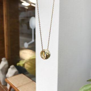 Hoop Pendant Sterling Silver Necklace L293 - Gold - One Size