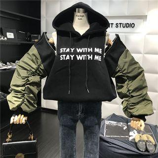 Lettering Zip-detail Hoodie