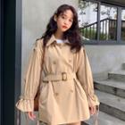 Double Breasted Trench Jacket As Shown In Figure - One Size
