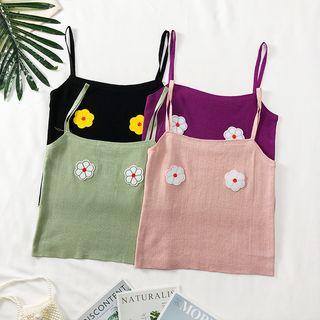 Flower-accent Crop Top