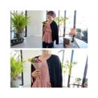 Key Hole-back Tiered-ruffle Blouse