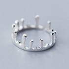 925 Sterling Silver Crown Open Ring S925 Silver - As Shown In Figure - One Size