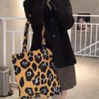 Corduroy Contrast Color Tote Bag