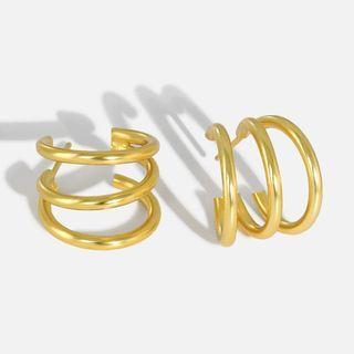 Layered Sterling Silver Earring
