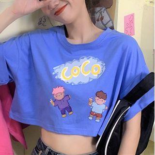 Loose-fit Short-sleeve Printed Top