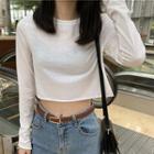 Cropped Long-sleeve T-shirt / Double-breasted Blazer