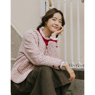 Pocket-front Floral Print Jacket