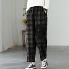 Printed Drawstring Baggy Jeans