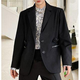 Long-sleeve Plain Panel Blazer