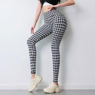 High-waist Houndstooth Yoga Pants