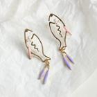 925 Sterling Silver Fish Dangle Earring 1 Pair - As Shown In Figure - One Size
