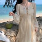 Spaghetti Strap Midi Sundress / Cropped Light Jacket