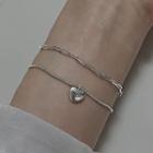 Heart Layered Alloy Bracelet Bracelet - Silver - One Size