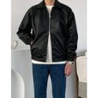 Reversible-zip Faux Leather Jacket