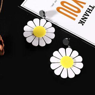 Acrylic Daisy Dangle Earring 1 Pair - White - One Size