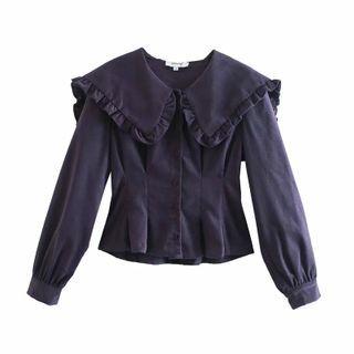 Doll-collar Corduroy Blouse