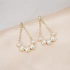 Rhinestone Faux Pearl Dangle Earring 1 Pair - E3275 - As Shown In Figure - One Size