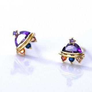 Ufo Rhinestone Sterling Silver Earring