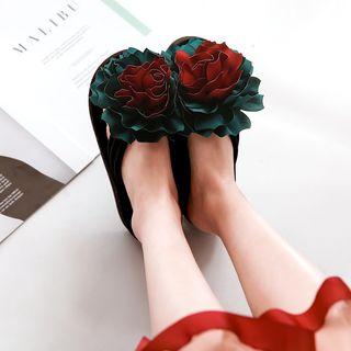 Floral Platform Flip Flops