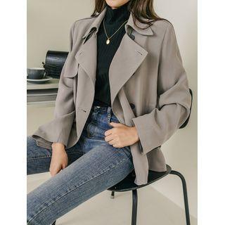 Flap Double-breasted Trench Jacket