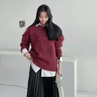 Drop-shoulder M Lange Fluffy Sweater