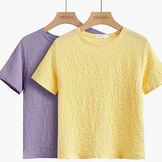 Short-sleeve Grained T-shirt