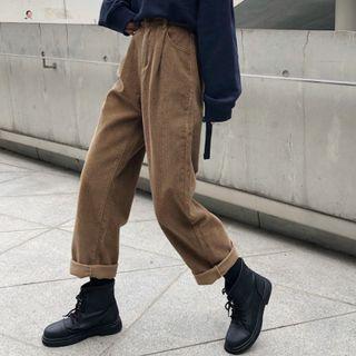High-waist Corduroy Wide-legs Pants