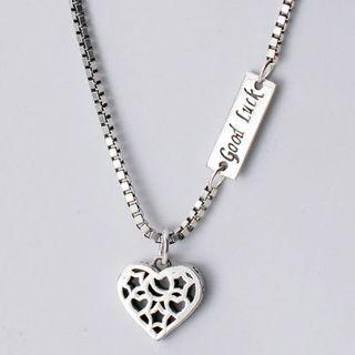 S925 Sterling Silver Heart Pendant Necklace As Shown In Figure - One Size