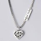 S925 Sterling Silver Heart Pendant Necklace As Shown In Figure - One Size