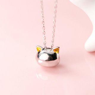 Cat Pendant Necklace Silver - One Size