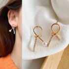 Non-matching Rhinestone Bow Earring 1 Pair - As Shown In Figure - One Size