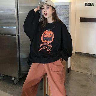 Halloween Print Pullover / Straight-cut Pants