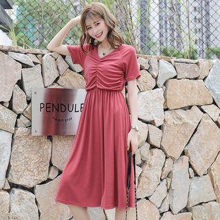 Short Sleeve Ruched Dress