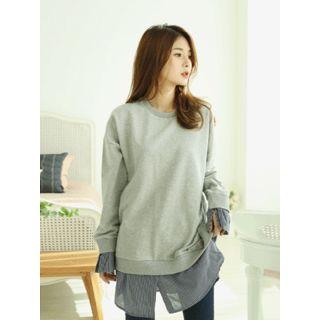 Stripe-hem Looe-fit Sweatshirt