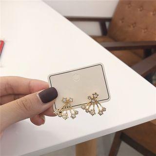 Rhinestone Star Swing Earring 1 Pair - Gold - One Size