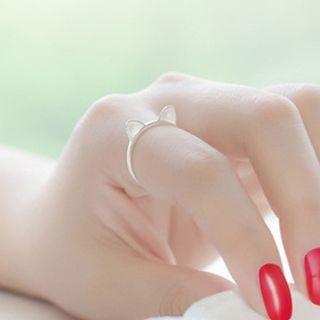 Sterling Silver Cat Open Ring 1pc - Silver - One Size