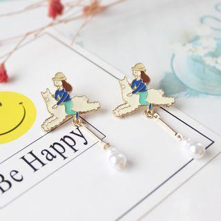 Cartoon Faux-pearl Drop Earring