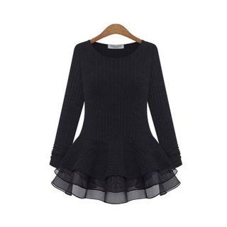 Ruffle Mock Two Piece Sweater